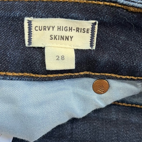 Madewell Curvy High Rise Skinny Jeans Women’s Size 28 Blue Dark Wash High Waist - Picture 7 of 10